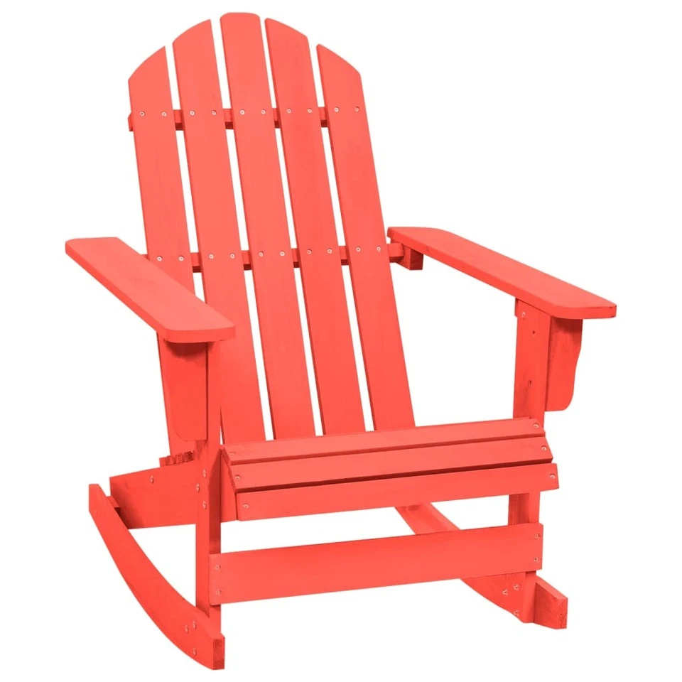 Bois de Sapin Chaise à Bascule de Jardin Adirondack Orange Fauteuil vidaXL - Photo 4/4