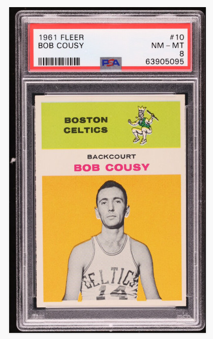 1961 Fleer Bob Cousy #10 PSA 8 NM MT