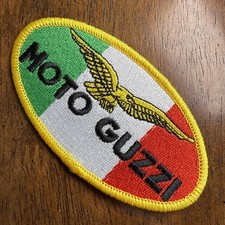 Moto Guzzi Biker Art Badge Zum Aufbügeln Oder Aufnähen Bestickter Aufnäher