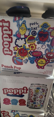 #ad Poppi Prebiotic Soda 🍒 Punch Pop – 4 Pack 12 fl oz Cans SAMEDAY SHIP $21.50