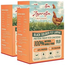 Joyprotyn 30LB Non-GMO Dried Black Soldier Fly Larvae for Chicken, Birds