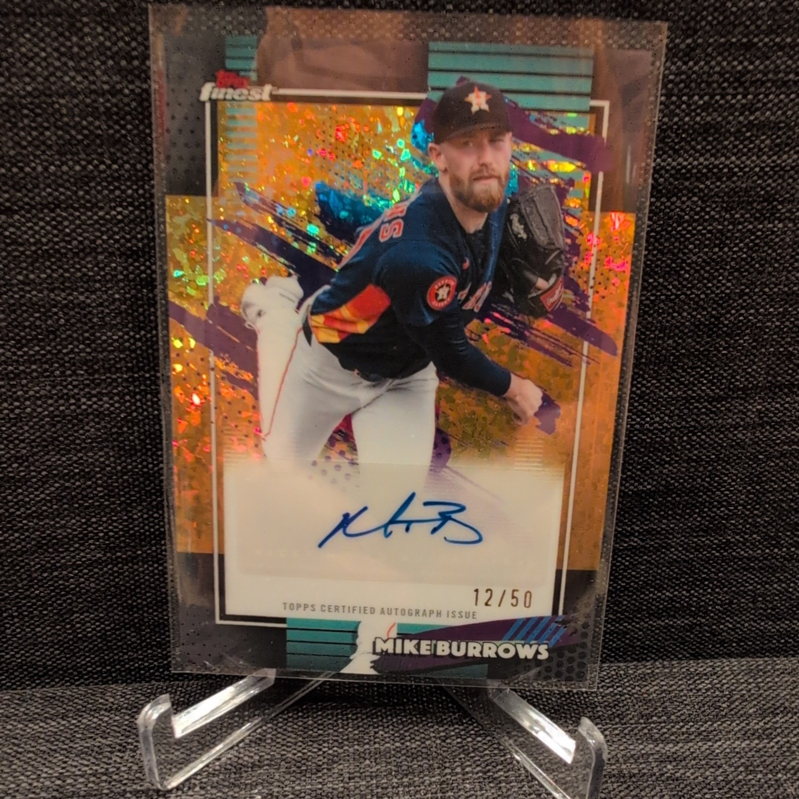 2026 Topps Finest Autographs Mike Burrows Gold /50 #RA-MBU Houston Astros