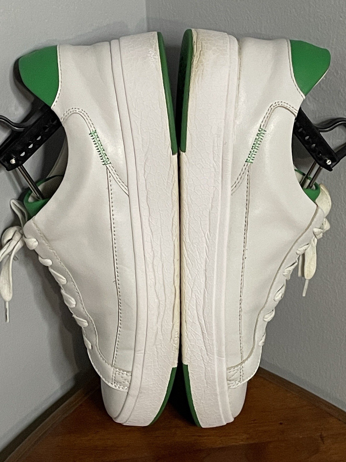 Kizik Mens Vegas White/Green Leather HandsFree Sneakers Shoes US Size 11.5 Wide image 7