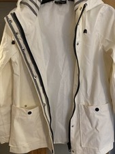 Topshop Petite White Hooded Rain Jacket. Size UK 6. EUR 34. US2.