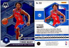 2020-21 Mosaic NBA Debut Rookie Tyrese Maxey #263 76ers RC 7538