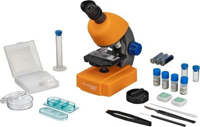 Bresser Junior Mikroskop 40x-640x LED Zoom Monokular Set Kinder Koffer