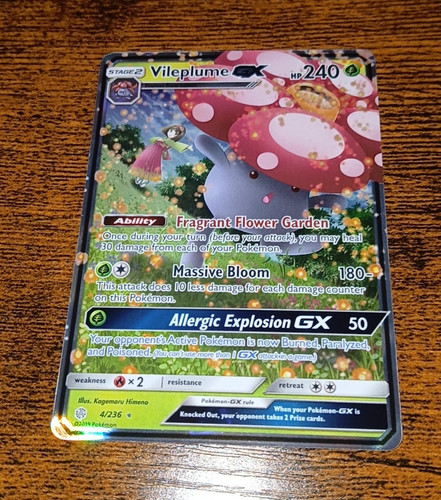 Pokemon Vileplume GX 4/236 SM Cosmic Eclipse Full Art Holo Ultra Rare