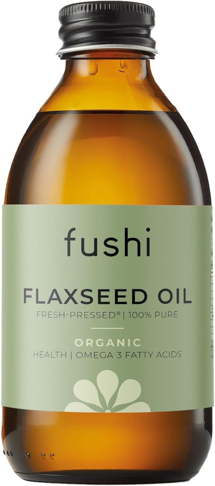 Fushi Organic Flaxseed Oil 100 ml | Fresh-Pressed® 100% Pure Cold-Pressed Oil Ri