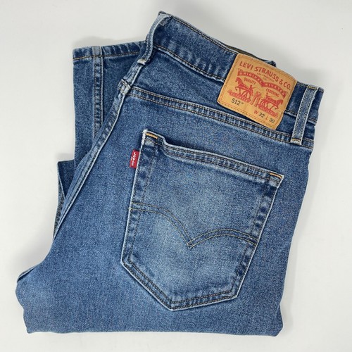 Levis 512 Slim Taper Jeans Mens 32x30 Medium Wash Blue Denim 28833-0111 - Picture 1 of 7