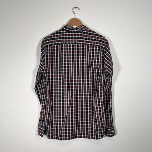 Levi's Long Sleeved Red White & Blue Check Men's Cotton Shirt Medium - Picture 13 of 17