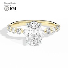 Oval Diamond Engagement Ring 14k Yellow Gold Labgrown 2.60 Ct Solitaire