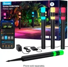 Govee 4-Pack Path Light Black Low Voltage Smart LED Outdoor Path Light Kit