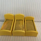 Vintage Fisher Price little people lot/3 yellow beds 2 Twin Beds & Child’s Bed