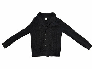 GAP Men's Black Solid Cable-Knit Button-Front Collared Cardigan Sweater M