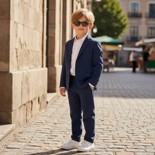 Calvin Klein Little Boys Stretch Performance Suit Jacket & Pants, 2pc. Sz 5