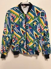 Vintage Notations Poly Silk Bomber Jacket Size P