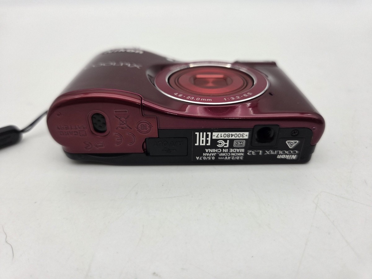 Nikon COOLPIX L32 Red 20.1MP Compact Digital Camera 5x Zoom Tested