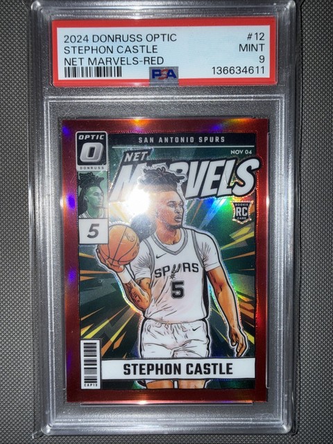 2024-25 Panini Optic - JERSEY MATCH Net Marvels Stephon Castle Red Prizm 5/99