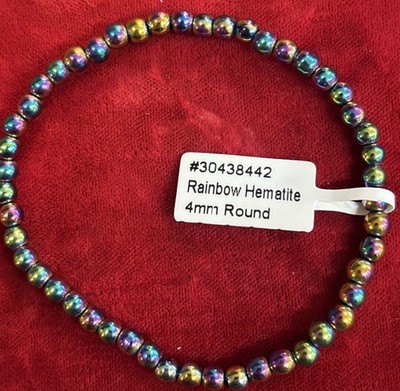 4mm -  Rainbow Hematite -Natural Stone Beads - Stretch Bracelet -