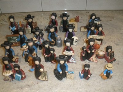 BLOSSOM BUCKET ESTHER O'HARA AMISH FIGURINES (YOU CHOOSE)