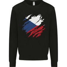 Zerrissen Tschechien Flagge Tschechische Republik Tag Fußball Kinder Sweatshirt
