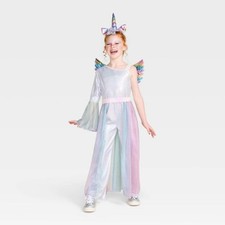 Mystical Unicorn Halloween Costume 10/12 Pastel Maxi Dress Headpiece Kids Girl