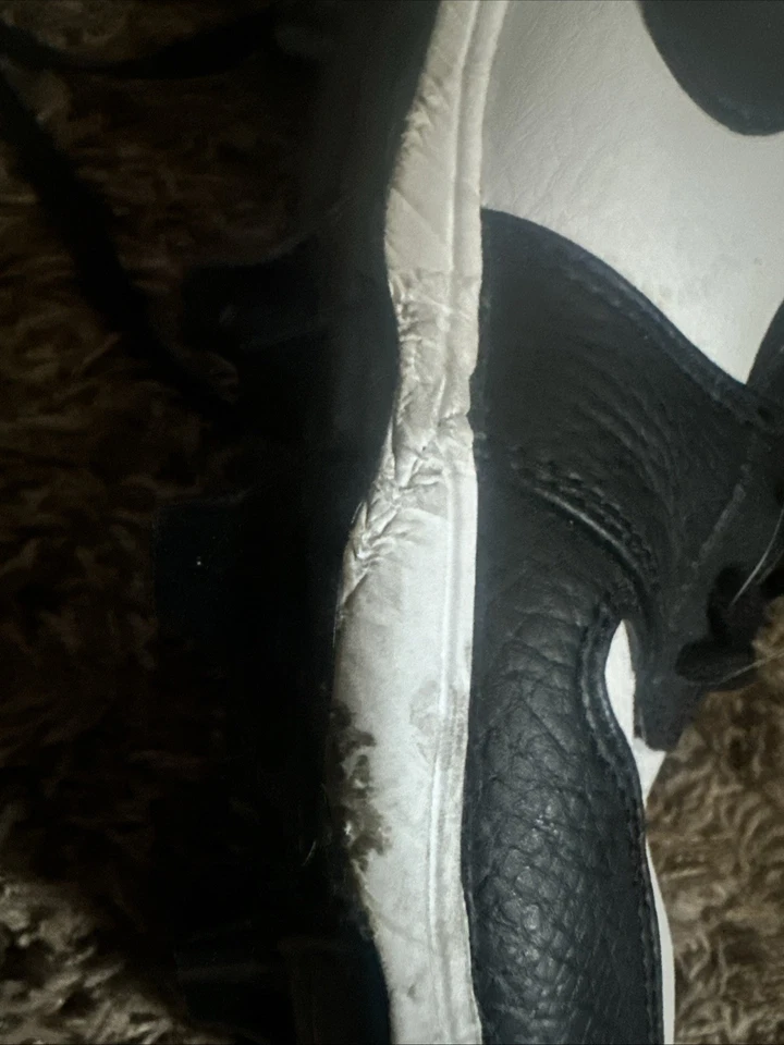 Nike Jordan Retro 1 Hi Top Black White Football Cleats - Image 2 of 4