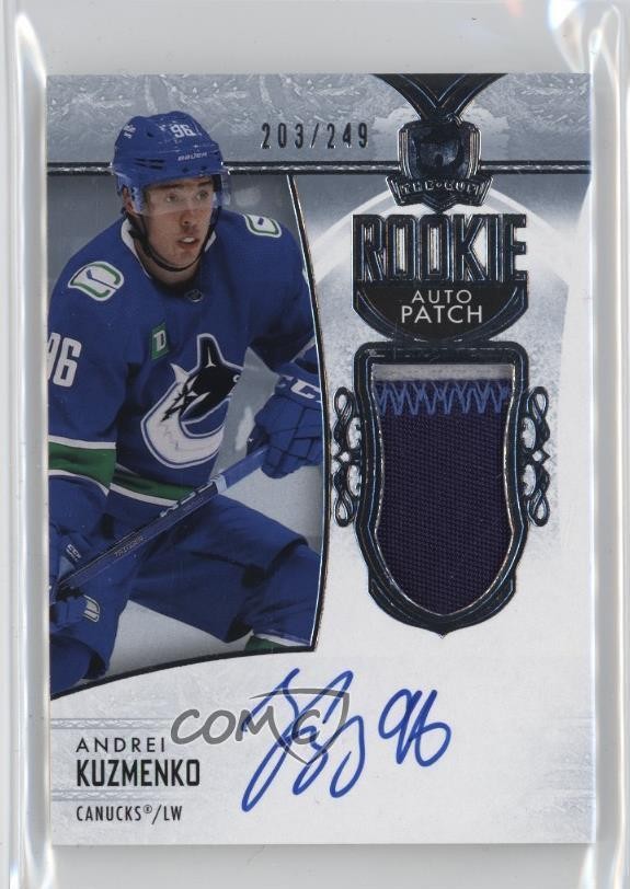 2022-23 Upper Deck The Cup Rookie 203/249 Andrei Kuzmenko #128 Patch Auto 16vq