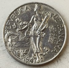 Panama 1 Balboa 1947 Vasco Nunez Silber