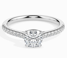 4.50 Ct Certified Cushion Shape Natural Diamond Ring VVS1 White Gold Finish