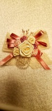 2-piece set pink floral and beaded accessories, decor, bridal, parties, sweet 16