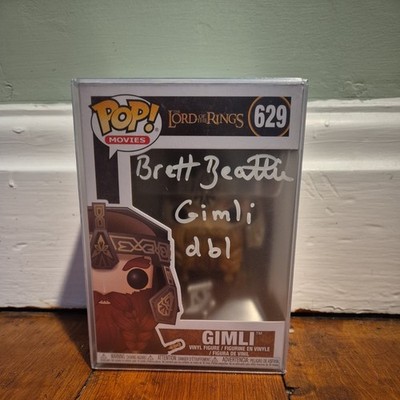 Gimli 629 Funko Pop! Signiert von Brett Beattie mit Schutzhülle