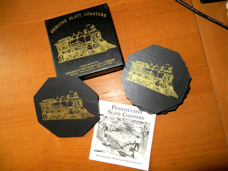 Genuine Slate Coasters Capozzolo Brothers Slate Co. Train Set of 6