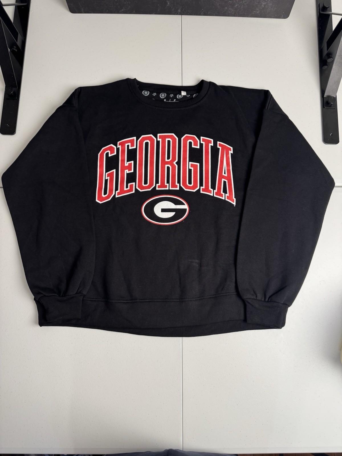 Georgia Bulldogs Crewneck Sweatshirt Black Size Small Pressbox UGA