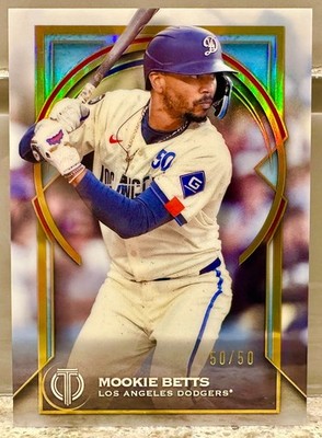 JERSEY NUMBER MATCH! 2026 Topps Tribute Mookie Betts #5 Gold 50/50! LA DODGERS!