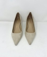 Stuart Weitzman Beige Suede Kitten Heel Pump