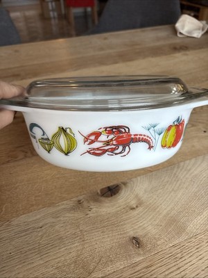 Auflaufform JAJ Pyrex Lobster Pattern Casserole Vintage Retro Mit Deckel