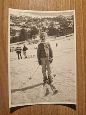 22201. Child photograph posing with ski skier aa 60 Italy 14.5x10