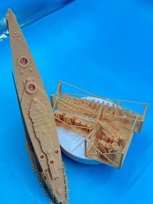 3D Printed Strasbourg Battleship Model Kit (1/700) - New, Unpainted French Navy