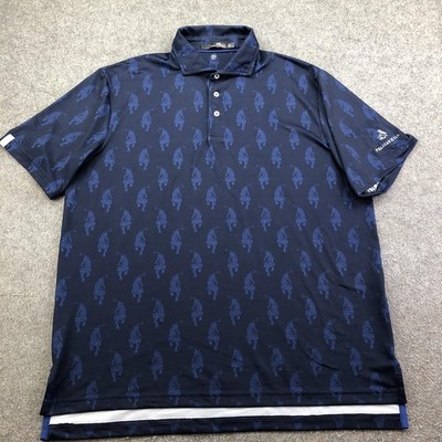 RLX Ralph Lauren Polo Shirt Mens Large Blue Tiger Pelican Hill
