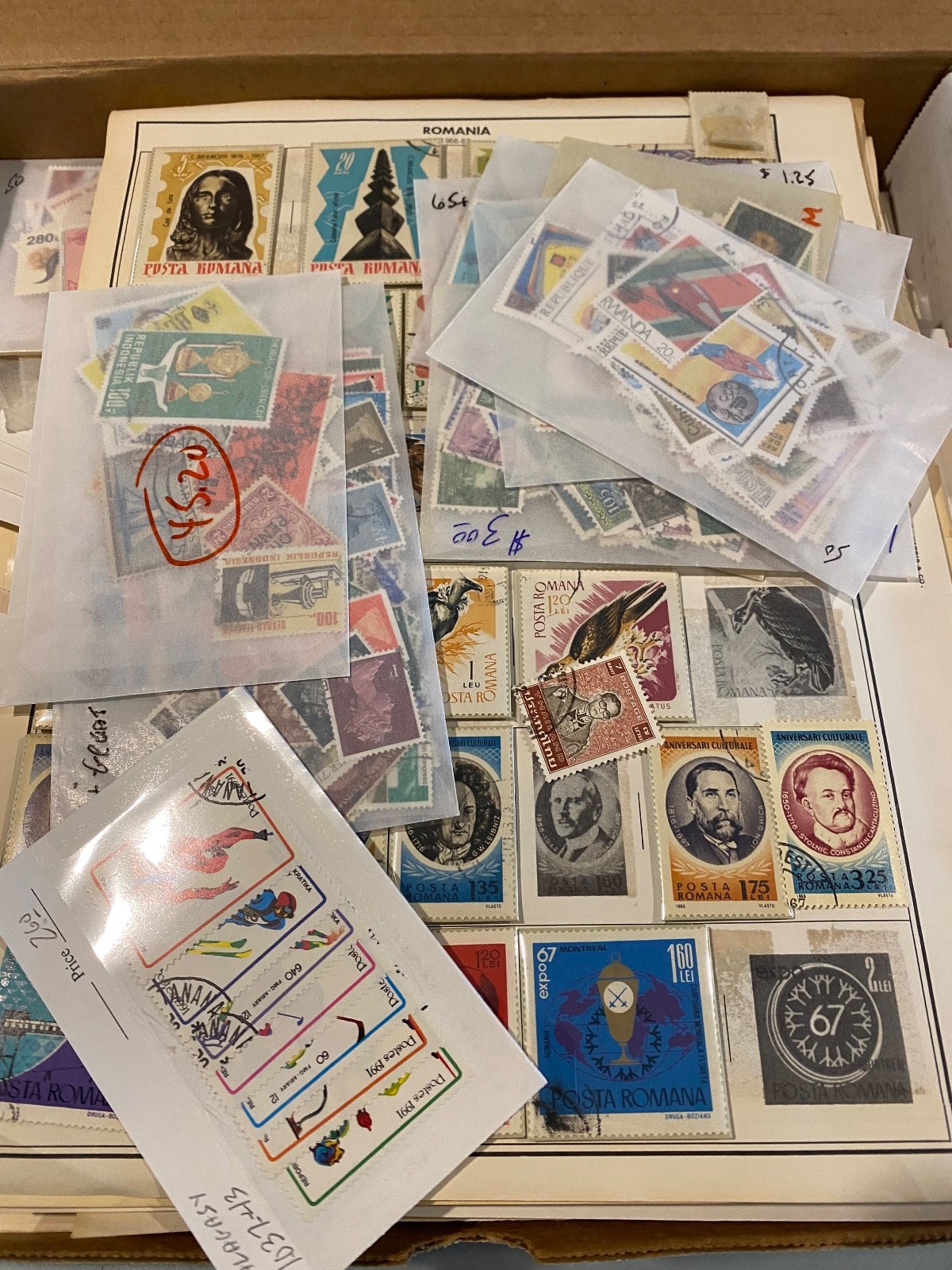 Worldwide Stamps Hundreds+ in Box Lot Not all Shown - L-1735