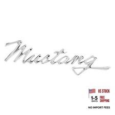 F6802 Tripe Chrome Die-Cast Mustang Script Emblem, Badge Replacement,