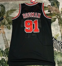 Dennis Rodman Large Black Chicago Bulls 1998 New NBA Jersey 91