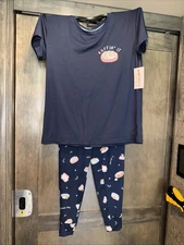 NEW Joyspun Pajamas Set women sz 12/14 Lg Jogger  pants pockets. Weekend Vibes!