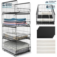 Kleiderschrank Organizer 4 StüCk Faltbare Aufbewahrungsbox Edelstahl Schwarz