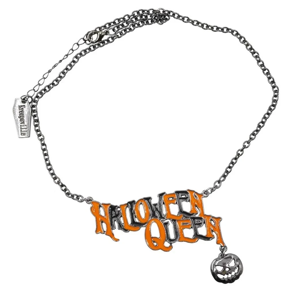 Kreepsville 666 Halloween Queen Text Pendant Necklace Goth Whimsigoth Alt NWT - product detail image 1