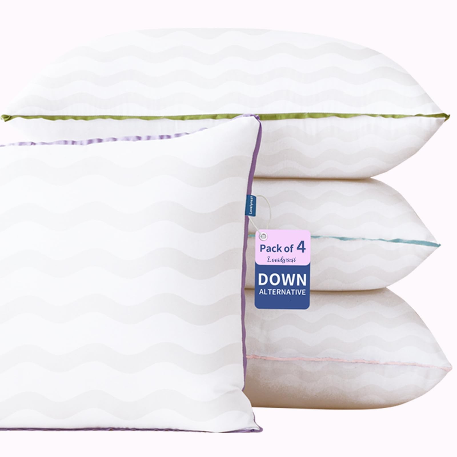 Queen Size Set Of 4,luxury Hotel Quality Cooling Pillows Wit