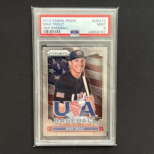 2013 Panini Prizm USA10 Mike Trout PSA 9 USA Baseball World Baseball Classic MVP