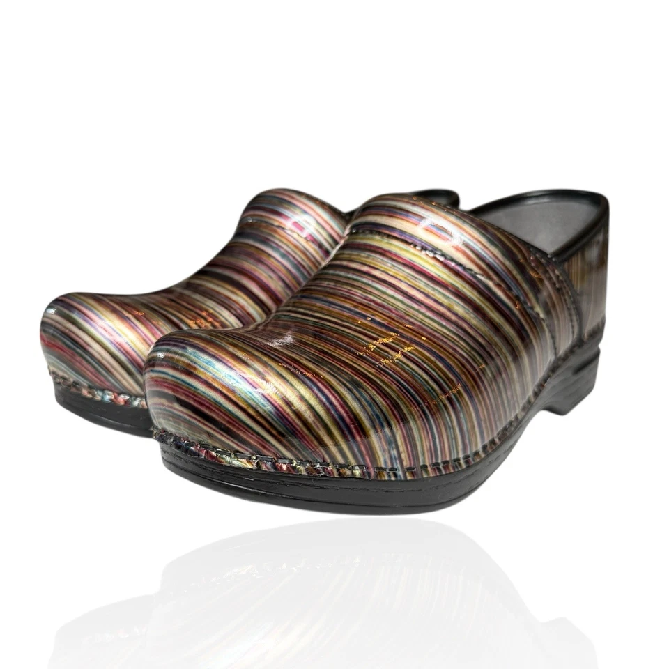 Zuecos para mujer Dansko Pro XP gris charol multicolor talla 39 EU/8,5-9 EE. UU. Foto 2 de 4