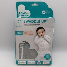 Love To Dream Swaddle Up Stage 1 Newborn 5-8.5lbs 1.0 TOG Gray Stretch Cotton
